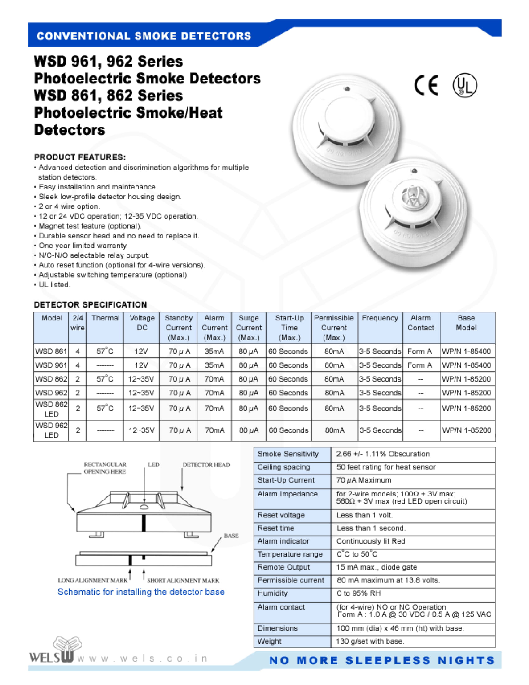 Fire alarm smoke detectors wels